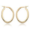 14k Yellow Gold Classic Oval Hoop Earrings 3/4in
