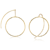 14k Yellow Gold Hoop Threader Earrings 1.5in