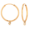 14k Yellow Gold Endless Hoop Earrings with .06 ct tw Diamond Accents