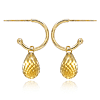 14k Yellow Gold Citrine Briolette Mini Hoop Dangle Earrings