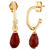 14k Yellow Gold Ruby Briolette Mini Hoop Dangle Earrings