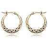 14k Yellow Gold Diamond-cut Hoop Earrings 5/8in