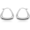14k White Gold Triangle Hoop Earrings 3/4in