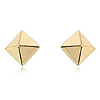 14k Yellow Gold Pyramid Earrings with Polished Finish