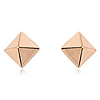 14k Rose Gold Pyramid Earrings with Polished Finish