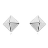 14k White Gold Pyramid Earrings with Polished Finish