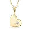 14k Yellow Gold .03 ct Diamond Small Heart Necklace