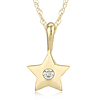 14k Yellow Gold .03 ct Diamond Small Star Necklace