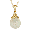 14k Yellow Gold Floating Opal Necklace