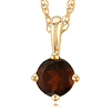 14k Yellow Gold 1/4 ct Garnet Solitaire Necklace