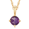 14k Yellow Gold 1/4 ct Amethyst Solitaire Necklace