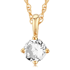 14k Yellow Gold 4mm Cubic Zirconia Solitaire Necklace