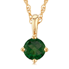 14k Yellow Gold 1/4 ct Emerald Solitaire Necklace