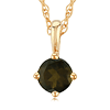 14k Yellow Gold 1/4 ct Smoky Quartz Solitaire Necklace
