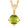 14k Yellow Gold 1/4 ct Peridot Solitaire Necklace