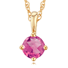 14k Yellow Gold 1/4 ct Pink Tourmaine Solitaire Necklace