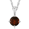 14k White Gold 1/4 ct Garnet Solitaire Necklace