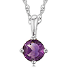 14k White Gold 1/4 ct Amethyst Solitaire Necklace