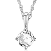 14k White Gold 4mm Cubic Zirconia Solitaire Necklace