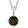 14k White Gold 1/4 ct Smoky Quartz Solitaire Necklace