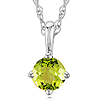 14k White Gold 1/4 ct Peridot Solitaire Necklace