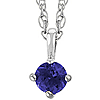 14k White Gold 1/3 ct Sapphire Solitaire Necklace