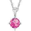 14k White Gold 1/4 ct Pink Tourmaline Solitaire Necklace