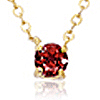 14k Yellow Gold Floating 1/4 ct Garnet Solitaire Necklace
