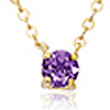 14k Yellow Gold Floating 1/4 ct Amethyst Solitaire Necklace