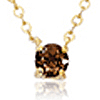 14k Yellow Gold Floating 1/4 ct Smoky Quartz Solitaire Necklace