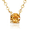 14k Yellow Gold Floating 1/4 ct Citrine Soltaire Necklace