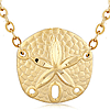 14k Yellow Gold Classic Small Sand Dollar Necklace