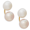 14k Yellow Gold 7mm Pink and White Freshwater Pearl Drop Earrings