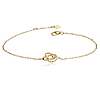 14k Yellow Gold Love Knot Charm Bracelet