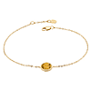 14k Yellow Gold Oval Citrine Solitaire Adjustable Bracelet