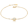 14k Yellow Gold Oval Opal Solitaire Adjustable Bracelet