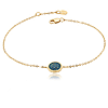 14k Yellow Gold Oval Opal Triplet Solitaire Adjustable Bracelet