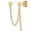14k Yellow Gold Connector Ball Single Earring with .03 ct tw Diamond Accents