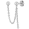 14k White Gold Connector Ball Single Earring with .03 ct tw Diamond Accents