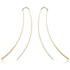14k Yellow Gold Thick and Thin Wire Threader Earrings