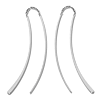 14k White Gold Thick and Thin Wire Threader Earrings