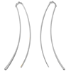 14k White Gold Double Wire Threader Earrings 2.75in