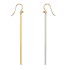 14k Yellow Gold Long Slender Bar Earrings With French Wire 2.5in