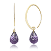 14k Yellow Gold Amethyst Briolette Drop Earrings