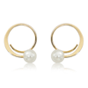14k Yellow Gold Freshwater Cultured Pearl Small Angled Threader Earrings