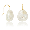 14k Yellow Gold Baroque Freshwater Cultured Pearl Drop Earrings