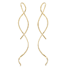 14k Yellow Gold Wire Swirl Threader Earrings