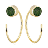 14k Yellow Gold 1/2 ct Emerald Hoop Threader Earrings