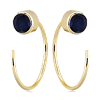 14k Yellow Gold 2/3 ct Sapphire Hoop Threader Earrings