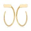 14k Yellow Gold Bar Hoop Threader Earrings